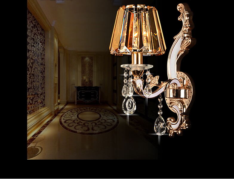 new arrival1 arm crystal wall lamp bedroom bedside lamp aisle corridor wall lights luxury crystal wall lamp