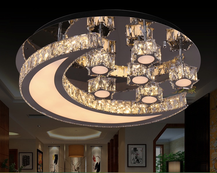 new design modern clear crystal led ceiling light home living room bedroom led ceiling lamps fashion