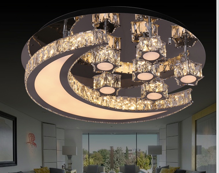 new design modern clear crystal led ceiling light home living room bedroom led ceiling lamps fashion