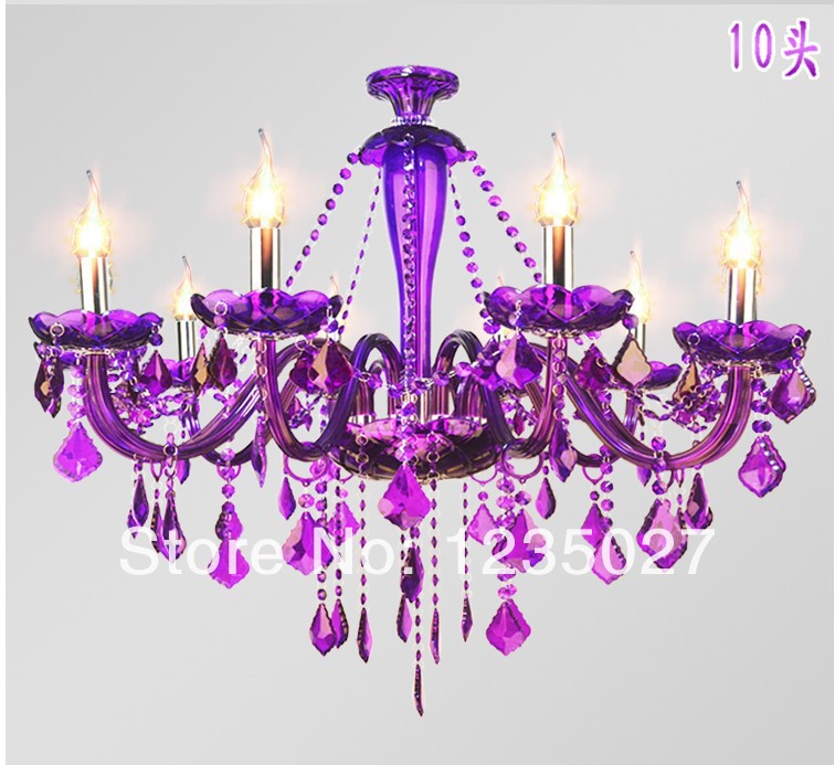 new design purple glass pendant new modern brief fashion blown glass lamps sy3025/10l d860mm h640mm