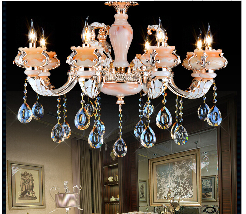 new fashion chandelier modern crystal chandelier jade clear glass lighting e14 led chandelier ac 100 guaranteed