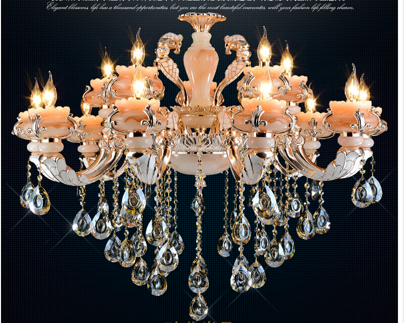 new fashion chandelier modern crystal chandelier jade clear glass lighting e14 led chandelier ac 100 guaranteed