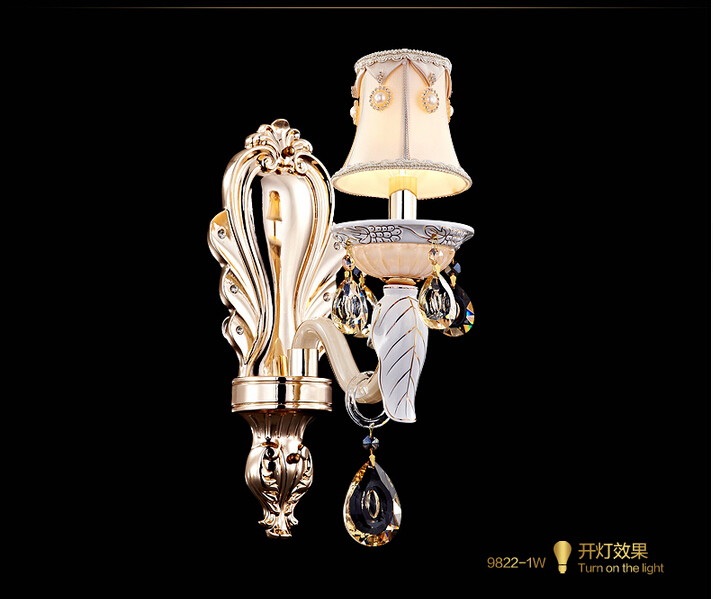 new home decoration crystal wall lamp vintage glass crystal wall lamp bedroom light ac 1l and 2l for selection