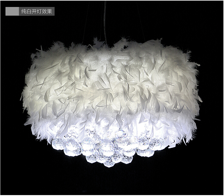 new modern 5 colors feathers pendant lamp ceiling lights chandeliers lighting d500mm h200mm ac guaranteed