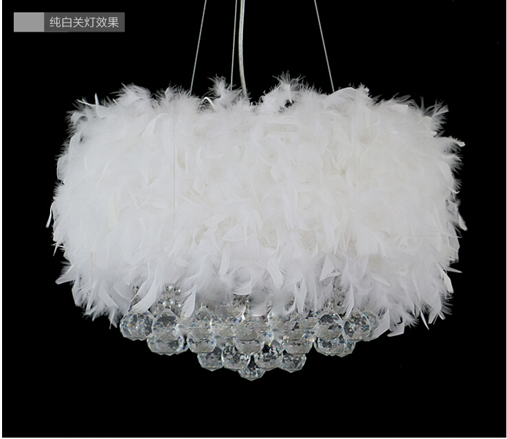 new modern 5 colors feathers pendant lamp ceiling lights chandeliers lighting d500mm h200mm ac guaranteed