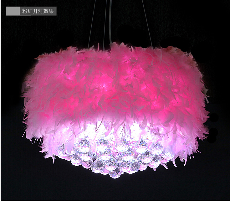 new modern 5 colors feathers pendant lamp ceiling lights chandeliers lighting d500mm h200mm ac guaranteed