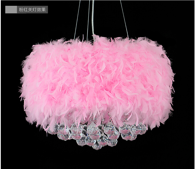 new modern 5 colors feathers pendant lamp ceiling lights chandeliers lighting d500mm h200mm ac guaranteed