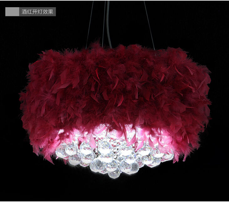 new modern 5 colors feathers pendant lamp ceiling lights chandeliers lighting d500mm h200mm ac guaranteed