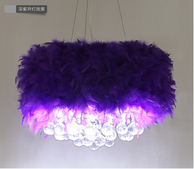 new modern 5 colors feathers pendant lamp ceiling lights chandeliers lighting d500mm h200mm ac guaranteed