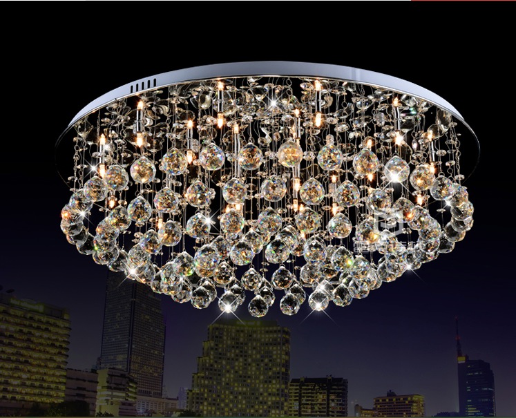 new modern crystal ceiling light bedroom living room luminaire round crystal lamp led lights lighting