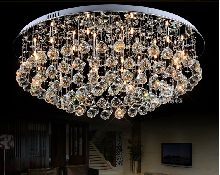 new modern crystal ceiling light bedroom living room luminaire round crystal lamp led lights lighting