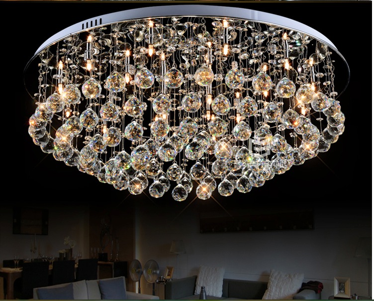 new modern crystal ceiling light bedroom living room luminaire round crystal lamp led lights lighting