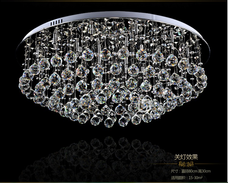 new modern crystal ceiling light bedroom living room luminaire round crystal lamp led lights lighting