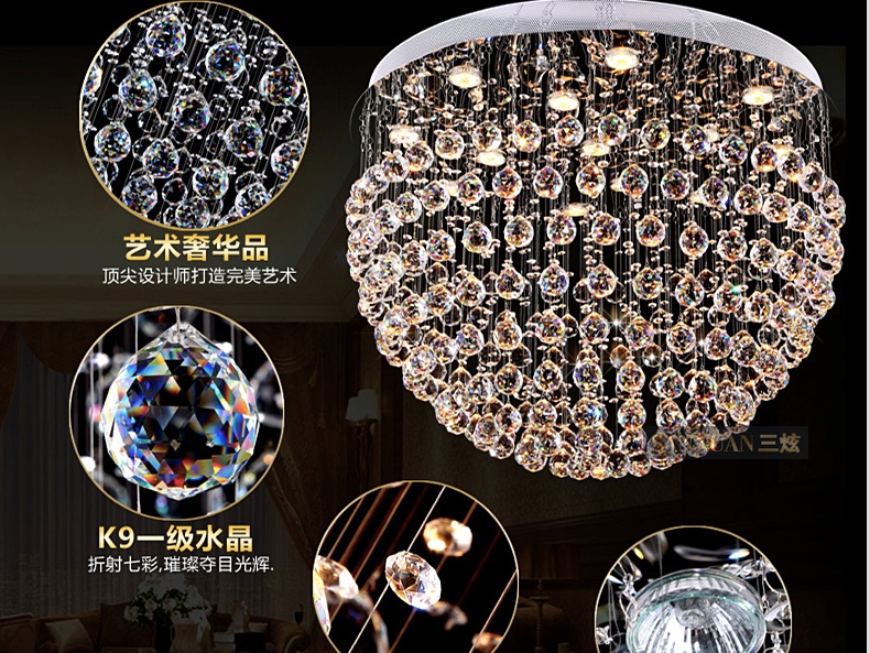 new modern crystal ceiling lights luxury led crystal light fixtures d500mm d600mm d700mm d800mm 4sizes