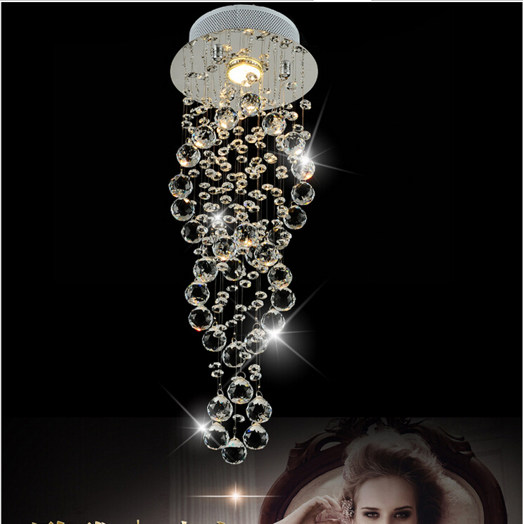 new modern luxury k9 spiral crystal lamp crystal pendant light, ac guaranteed d200/d300/d400mm for selection