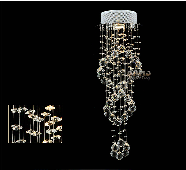 new modern luxury k9 spiral crystal lamp crystal pendant light, ac guaranteed d200/d300/d400mm for selection