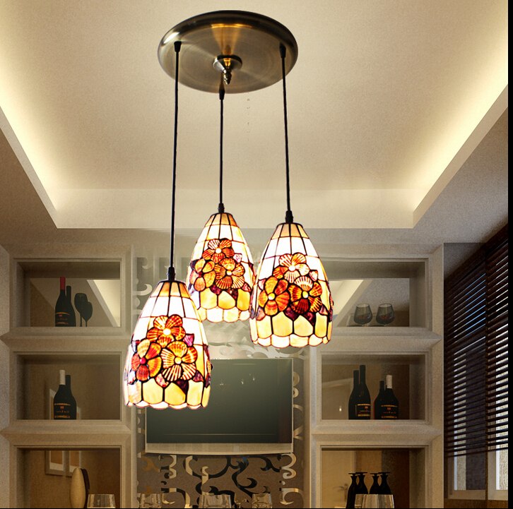 new vintage novelty creative tiffany pendant light lamp glass lampshade pendant lighting lamp for home living room