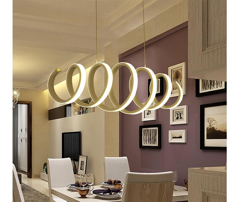 newest modern led pendant lights wave white acrylic led pendant lamp contemporary 58w/88w ac remote controller