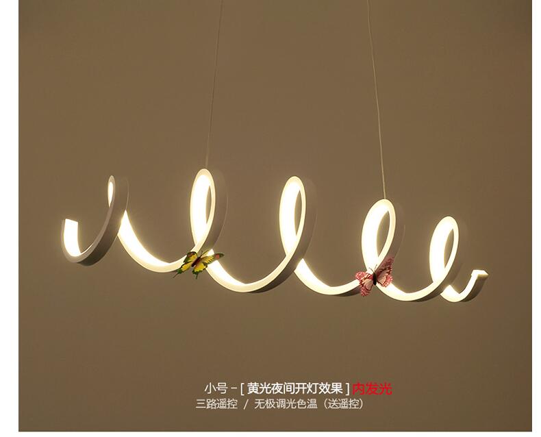 newest modern led pendant lights wave white acrylic led pendant lamp contemporary 58w/88w ac remote controller