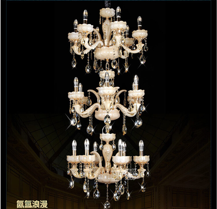 newly 32l d1050mm crystal lamps modern crystal chandelier led ac big el crystal chandeliers luxury hall chandelier