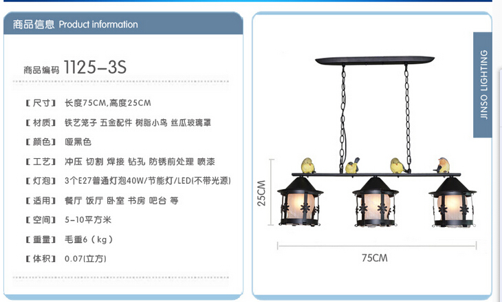 newly 3l black vintage pendant lights northern europe industrial bird lightings for cafe & bar retro edison loft pendant lamps