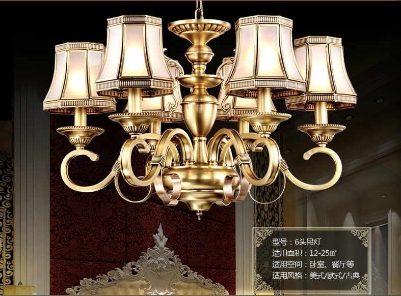 newly 5l bulbs modern chandelier light antique brass color lighting modern decoration lamp study light bedroom lamp