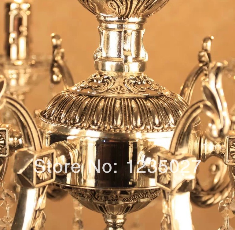 newly 6 lights gorgeous silver vintage crystal chandelier lamp fast sy4016/6l d630mm h680mm