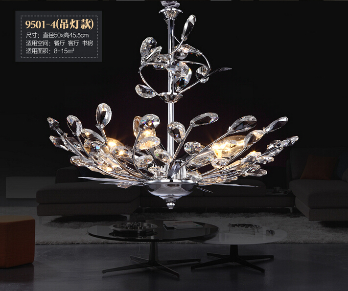 newly arrival selling ! modern crystal chandelier light fixture, chrome finish d500mm k9 crystals chandelier+ !