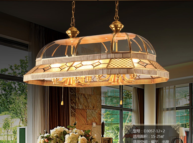 newly brass candle chandelier ac90-260v 10 arms lamps glass lampshade copper material chandelier big size living room chandelier