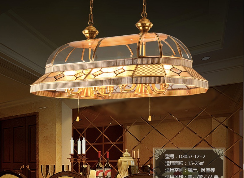 newly brass candle chandelier ac90-260v 10 arms lamps glass lampshade copper material chandelier big size living room chandelier