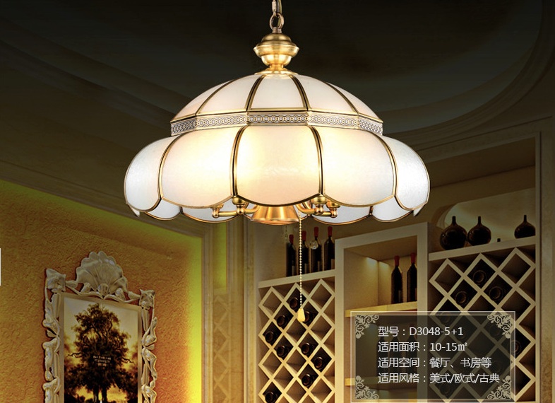 newly brass candle chandelier ac90-260v d500mm lamps glass lampshade copper material chandelier big size living room chandelier