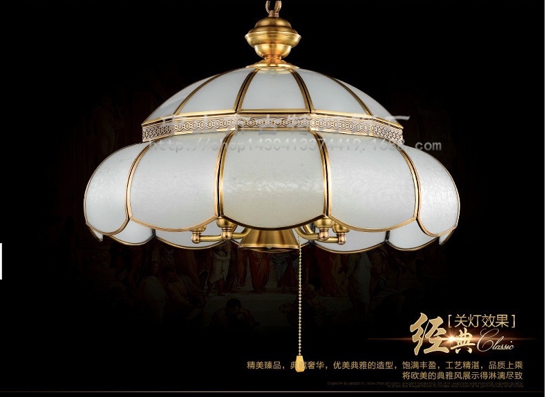 newly brass candle chandelier ac90-260v d500mm lamps glass lampshade copper material chandelier big size living room chandelier