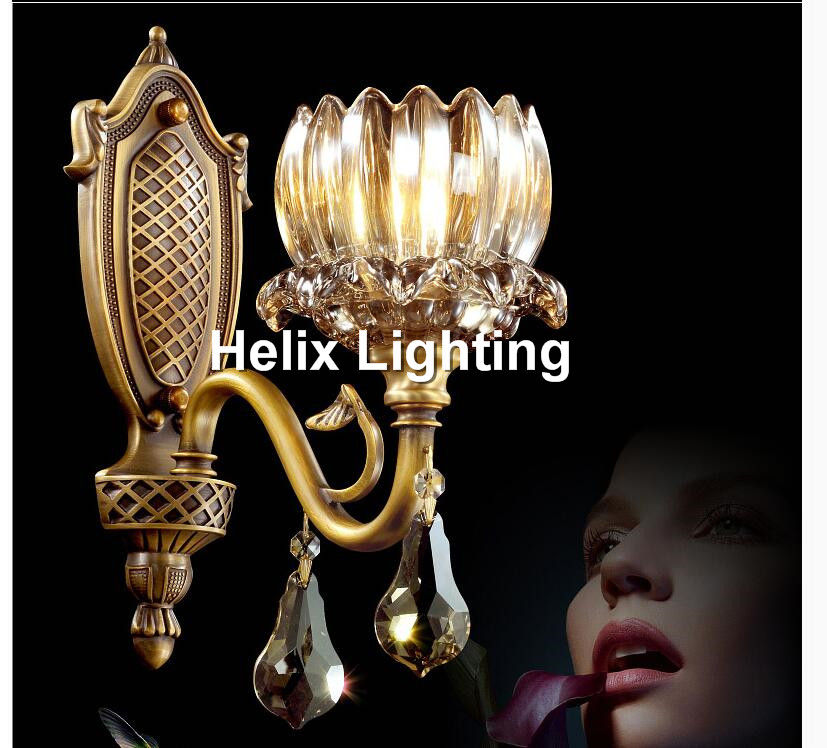 newly brass crystal wall light brass color wall sconces lamp bronze wall brackets light for bedroom living room