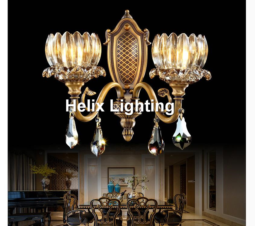 newly brass crystal wall light brass color wall sconces lamp bronze wall brackets light for bedroom living room