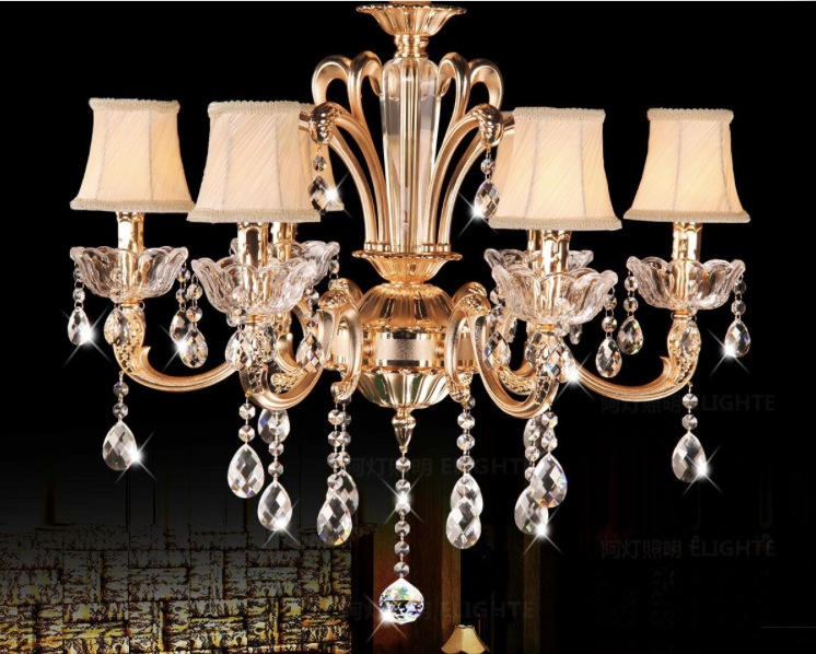 newly classic 6 arms and 8 arms gold crystal chandelier lighting fixture lustre crystal hanging lamp pendant