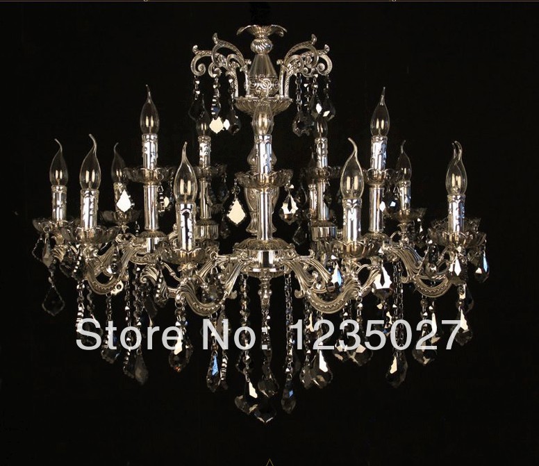 newly classic metal crystal chandelier golden color silver crystal chandelier pendant lamp sy4008/10+5l d950mm h900mm