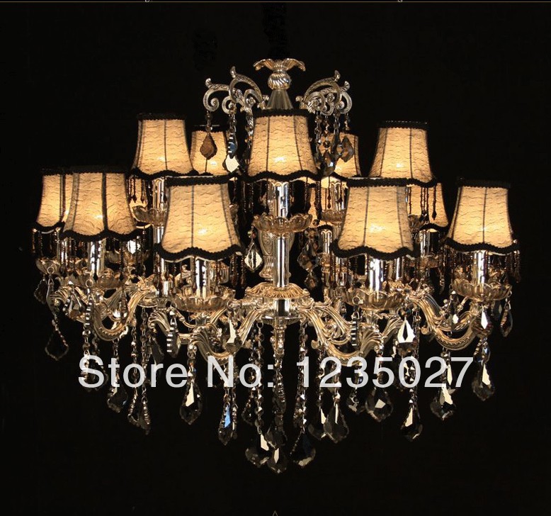 newly classic metal crystal chandelier golden color silver crystal chandelier pendant lamp sy4008/10+5l d950mm h900mm