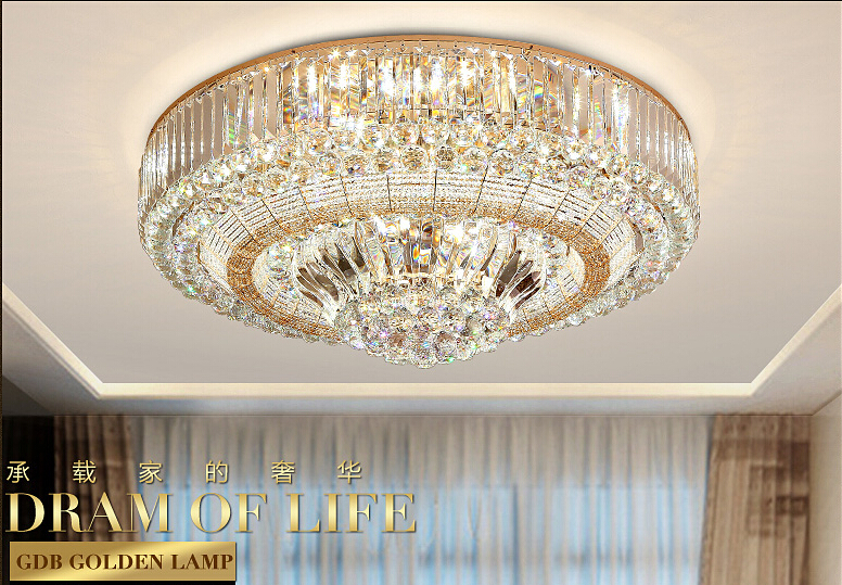 newly crystal ceiling light modern crystal ceiling lamp d800mm led lustres light crystal lighting fixture 110v/220v