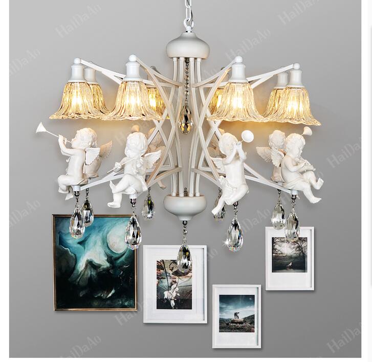 newly european modern nordic style creative brief restaurant lights angel violin personalized crystal pendant lamp