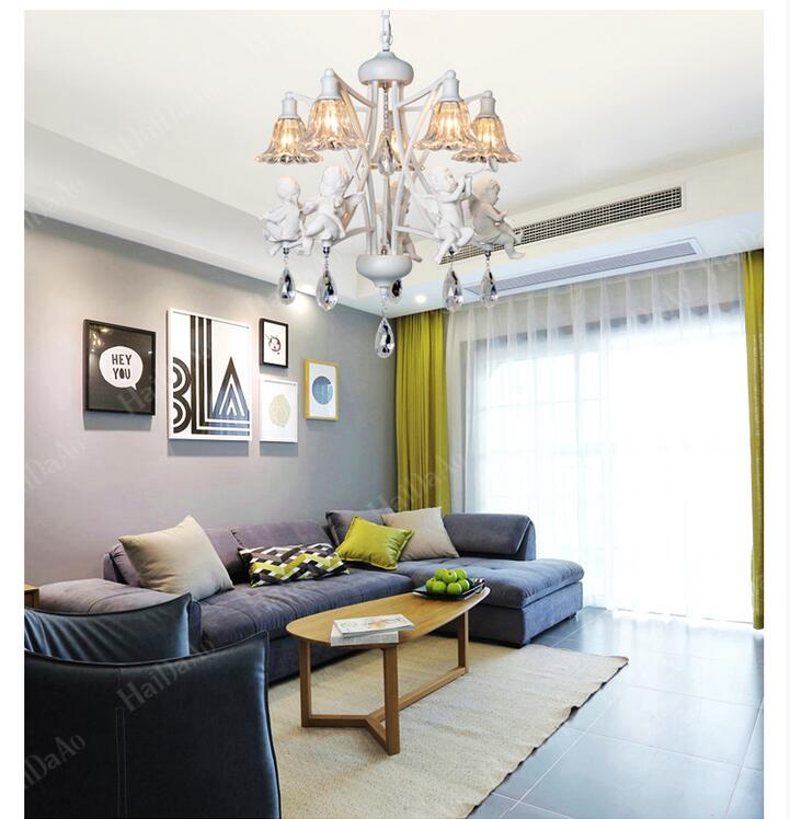 newly european modern nordic style creative brief restaurant lights angel violin personalized crystal pendant lamp