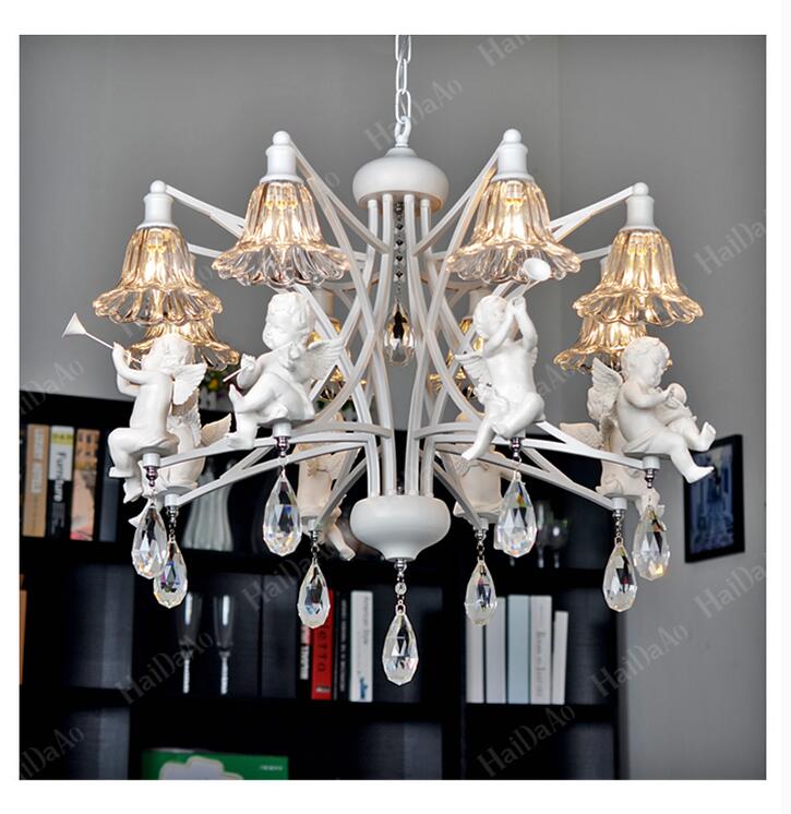 newly european modern nordic style creative brief restaurant lights angel violin personalized crystal pendant lamp