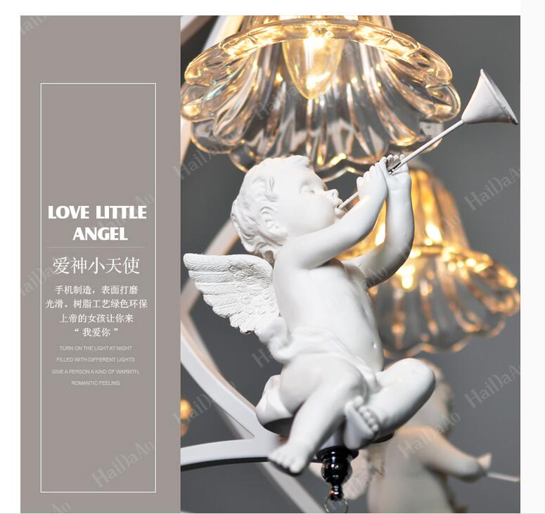 newly european modern nordic style creative brief restaurant lights angel violin personalized crystal pendant lamp