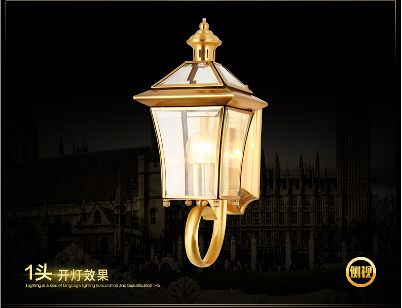 newly golden brass wall lamp indoor wall sconce lighting 1l design copper wall light decoration outdoor lamp