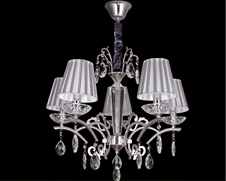 newly indoor chandelier with crystal pendants home ceiling 5l d640mm h530mm ivory shades iron chandelier