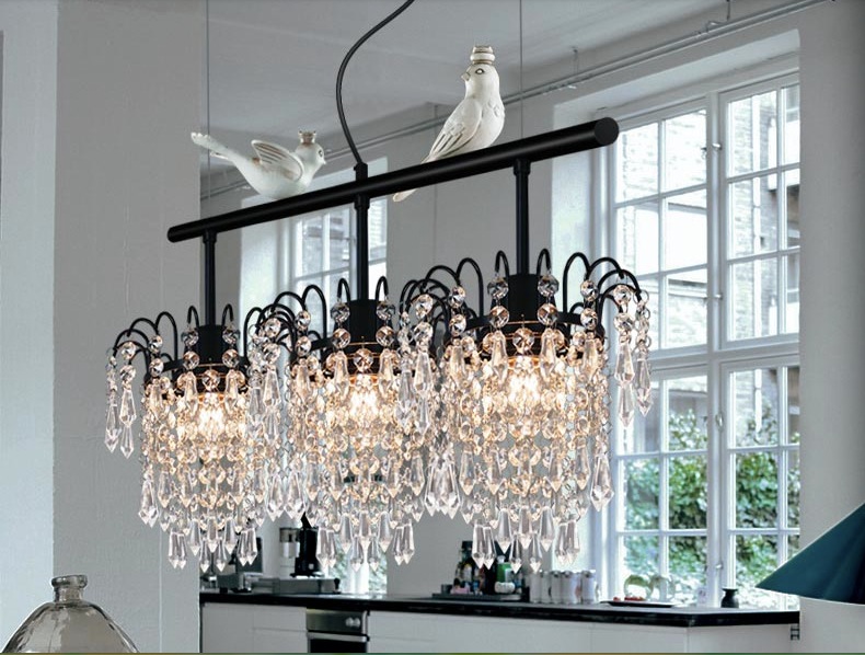 newly l800mm modern nordic style creative brief restaurant lights bird personalized crystal pendant lamp