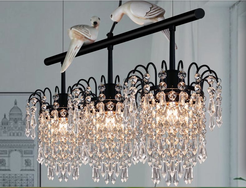 newly l800mm modern nordic style creative brief restaurant lights bird personalized crystal pendant lamp