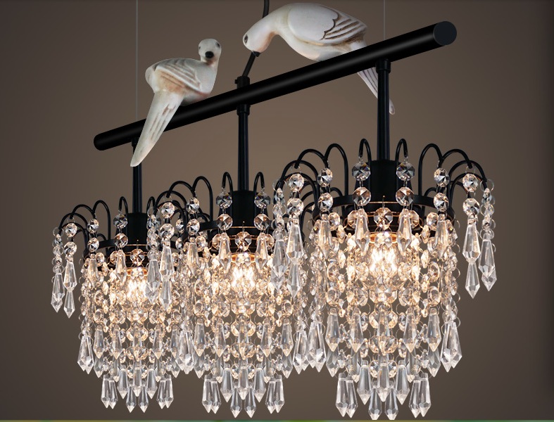 newly l800mm modern nordic style creative brief restaurant lights bird personalized crystal pendant lamp