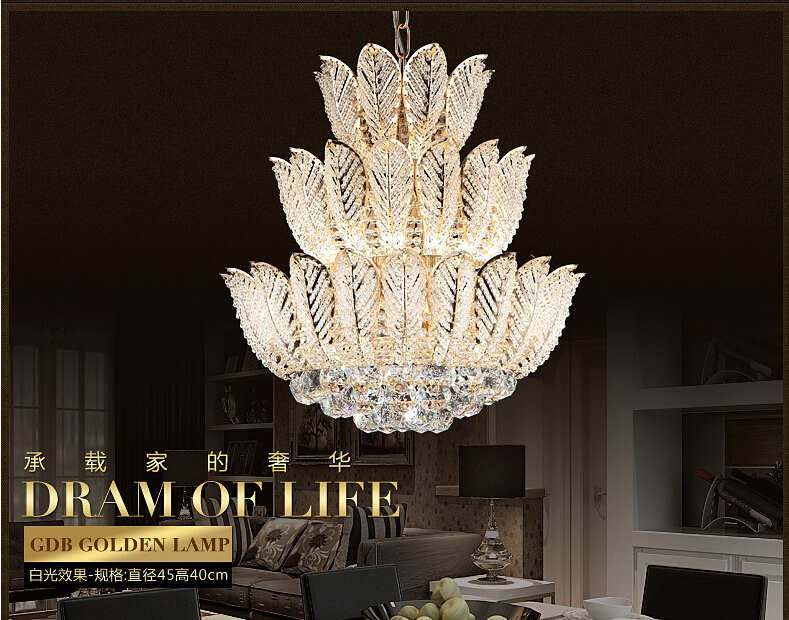 newly lotus flower gold crystal pendant chandelier for dining room bedroom el shop ;crystal modern chandelier