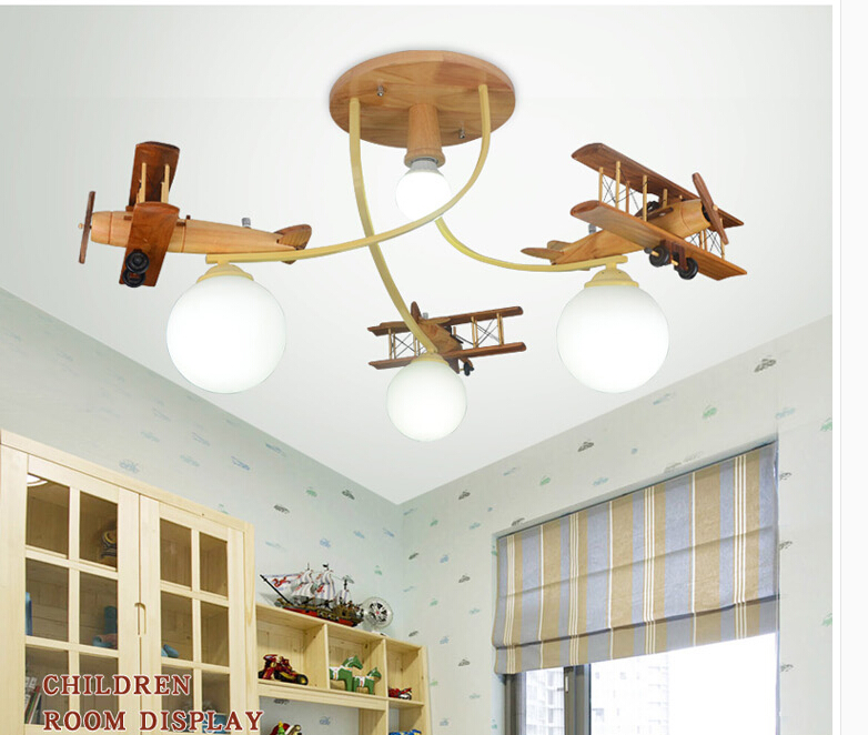 newly modern airplane led ceiling light children bedroom ceiling lamp eye protective light fixtures wooden design remote control