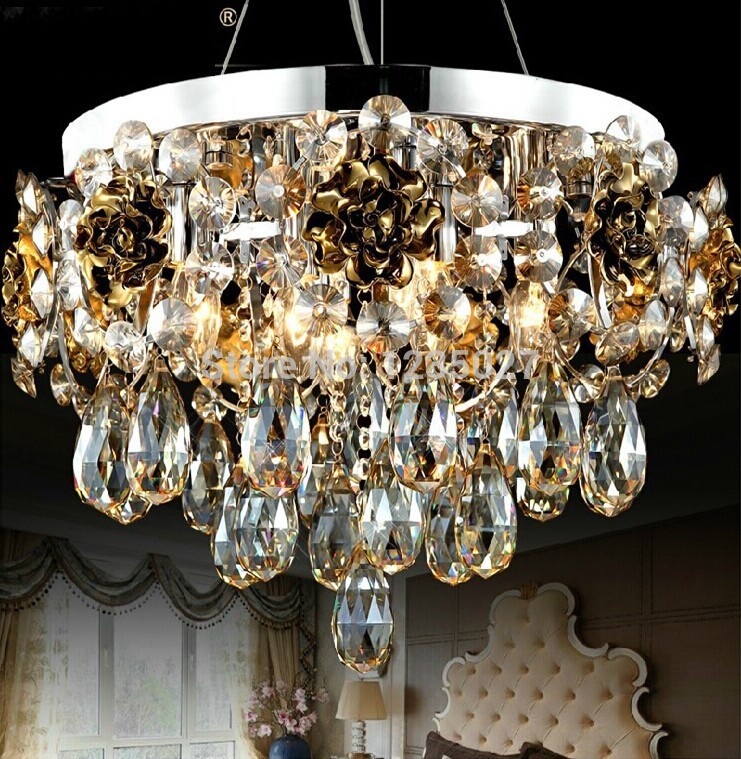 newly modern k9 crystal pendant light lamp lighting for home living room ac 220v d450mm h350mm